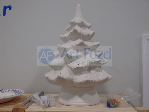 Large Traditional Christmas Tree with Base, includes Light Kit ~ 12 x 17
