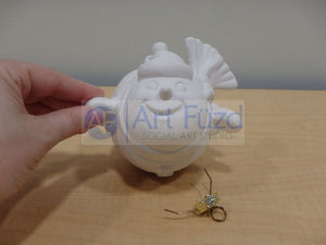 Flying Chubby Snowman Holiday Ornament, includes Hook [D] ~ 4.25 x 4