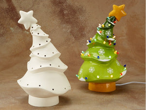 Medium Whimsy Christmas Tree with Base, includes Light Kit ~ 7.5 x 13.25
