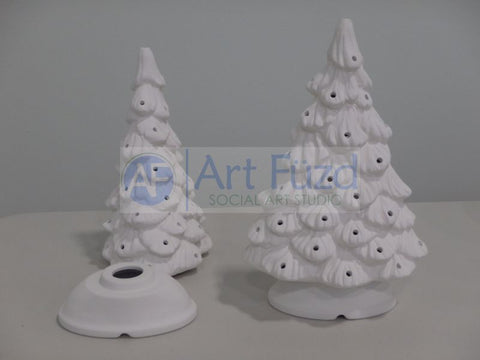 Shelf-Style Traditional Christmas Tree with Base, includes Light Kit ~ 7 x 11.25