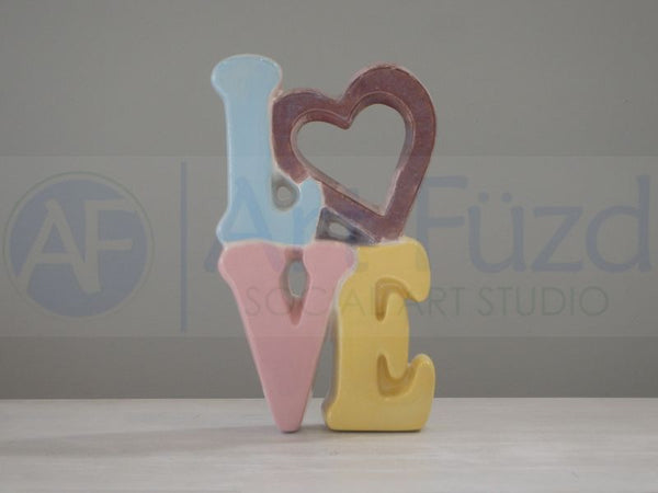 Stacked Love Word Wall Plaque ~ 4.5 x 8.25
