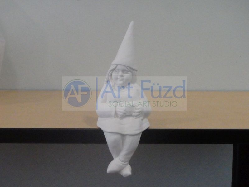Medium Sitting Ethel Lady Garden Gnome Holding Mug Figurine ~ 4.25 x 4.5 x 11