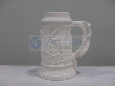 Large German Stein with Animals Motif and Fancy Bottom