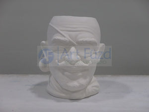 Large Pirate with Eye Patch and Earring Vase or Container
