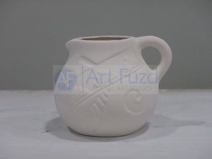 Round Creamer or Syrup Pitcher with Aztec Design