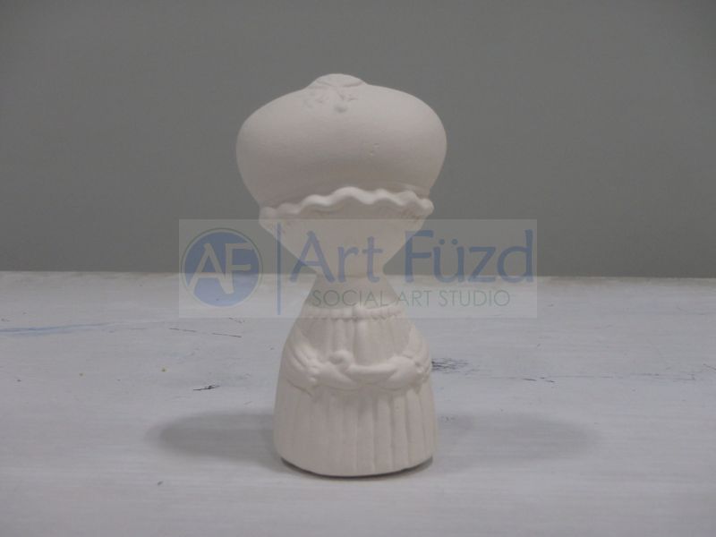 Small Big Bonnet Head Girl holding Candle