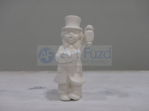 Small Christmas Caroler with Lantern in Hat and Winter Coat