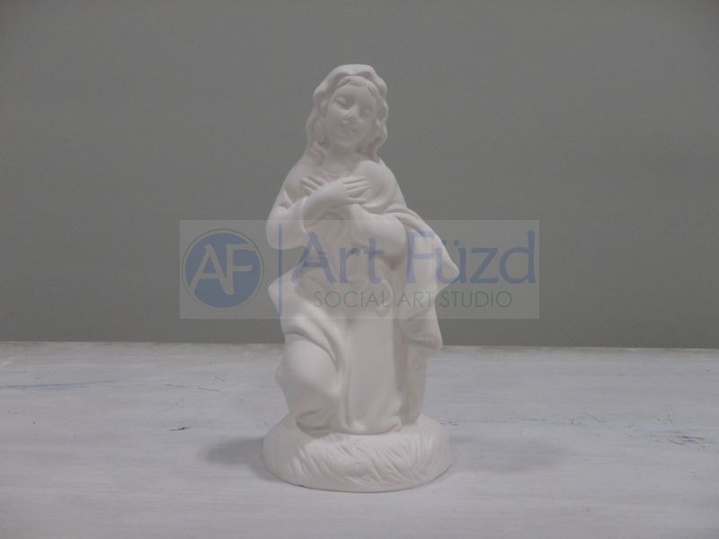Small Female Kneeling Religious Figure with Arms Crossed