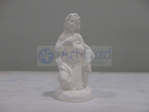 Small Female Kneeling Religious Figure with Arms Crossed