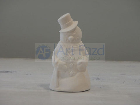 Small Snowman in Winter Coat and Top Hat