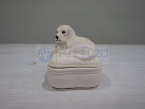 Small Square Dog Box (Pre-glazed inside, eyes, nose, and mouth pre-painted)