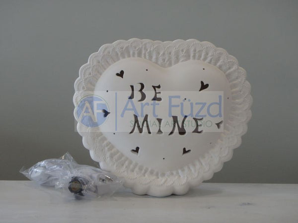 Large Heart "Be Mine" Standing Plaque, includes Light Kit ~ 12 x 10