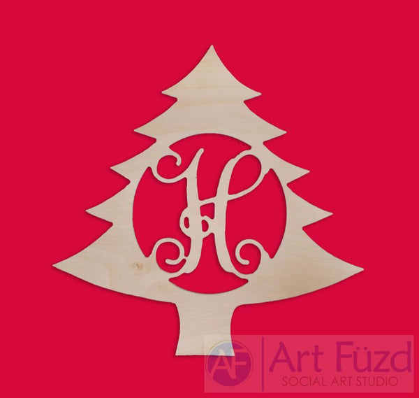 Personalized Christmas Tree Monogram ~ 18 x 18