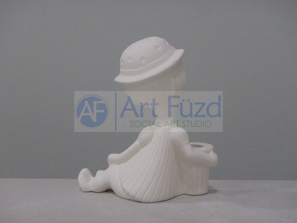 Lounging Girl in Hat Bud Vase ~ 5 x 2.5 x 5.25