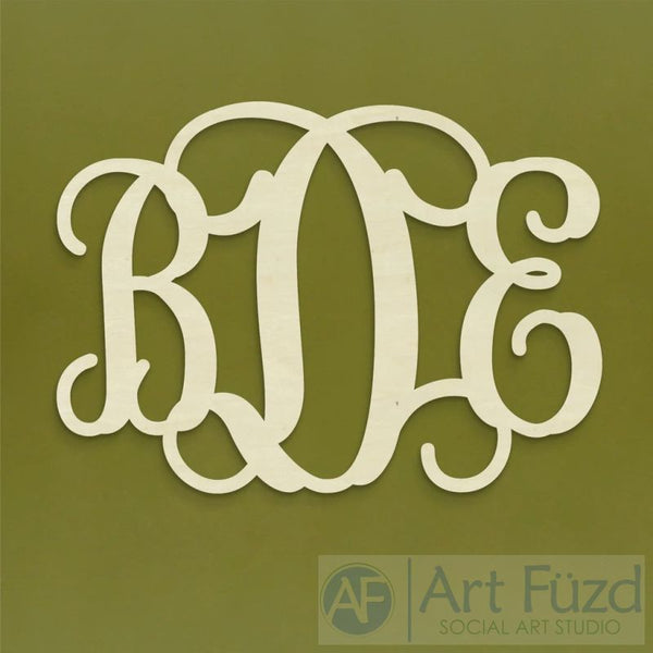 Personalized Open Joined Script Monogram with 3 Letters - CHOOSE 10.5", 15", or 24" high