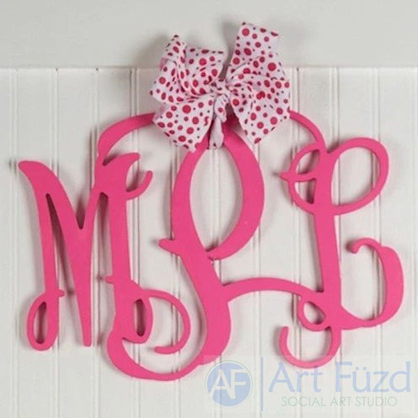 Personalized Open Joined Script Monogram with 3 Letters - CHOOSE 10.5", 15", or 24" high