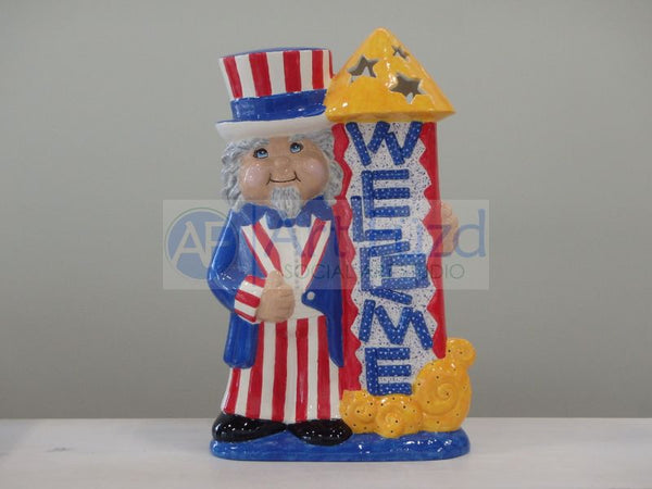 Large Uncle Sam Light Up Figurine ~ 11.25 x 5 x 18