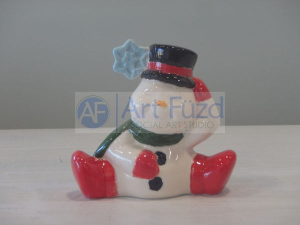 Cute Snowman with Hand on Tummy Ornament ~ 3 x 1.5 x 2.75