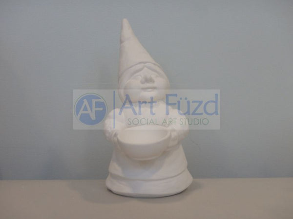 Large Mrs Gnome with Serving Bowl Figurine ~ 6 x 8 x 12