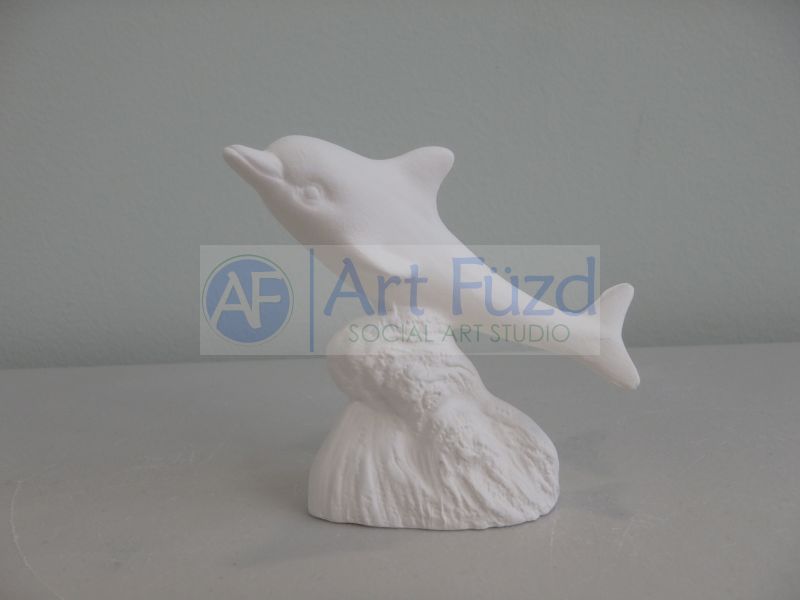 Small Dolphin Swimming Up from Ocean Figurine ~ 3.25 x 1.25 x 3.25