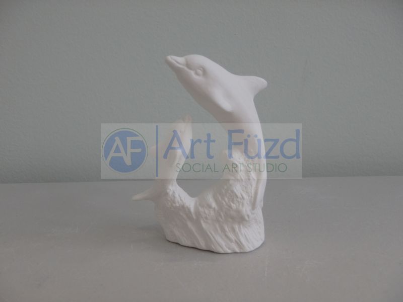 Small Dolphin with Baby Dolphin Playing in Ocean Figurine ~ 2.25 x 1.25 x 3.25