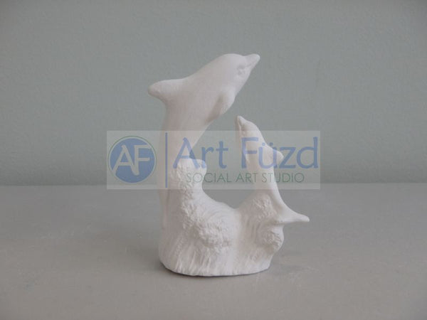 Small Dolphin with Baby Dolphin Playing in Ocean Figurine ~ 2.25 x 1.25 x 3.25