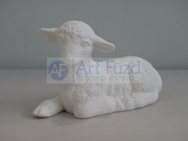 Lamb or Sheep Lying Figurine ~ 7.5 x 3.25 x 4.5