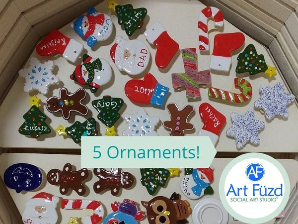 Holiday Ornaments Box ~  Includes Five (5) Flat Ornaments (you choose!)