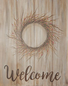 Welcome Berry Wreath - 16 x 20